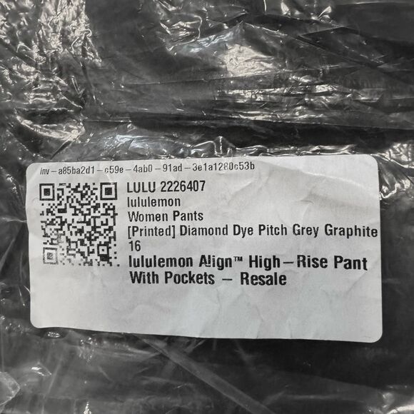 Lululemon Sz 16 Align High Rise Pant with Pockets 25" - Diamond Dye Pitch Grey G - Picture 9 of 10